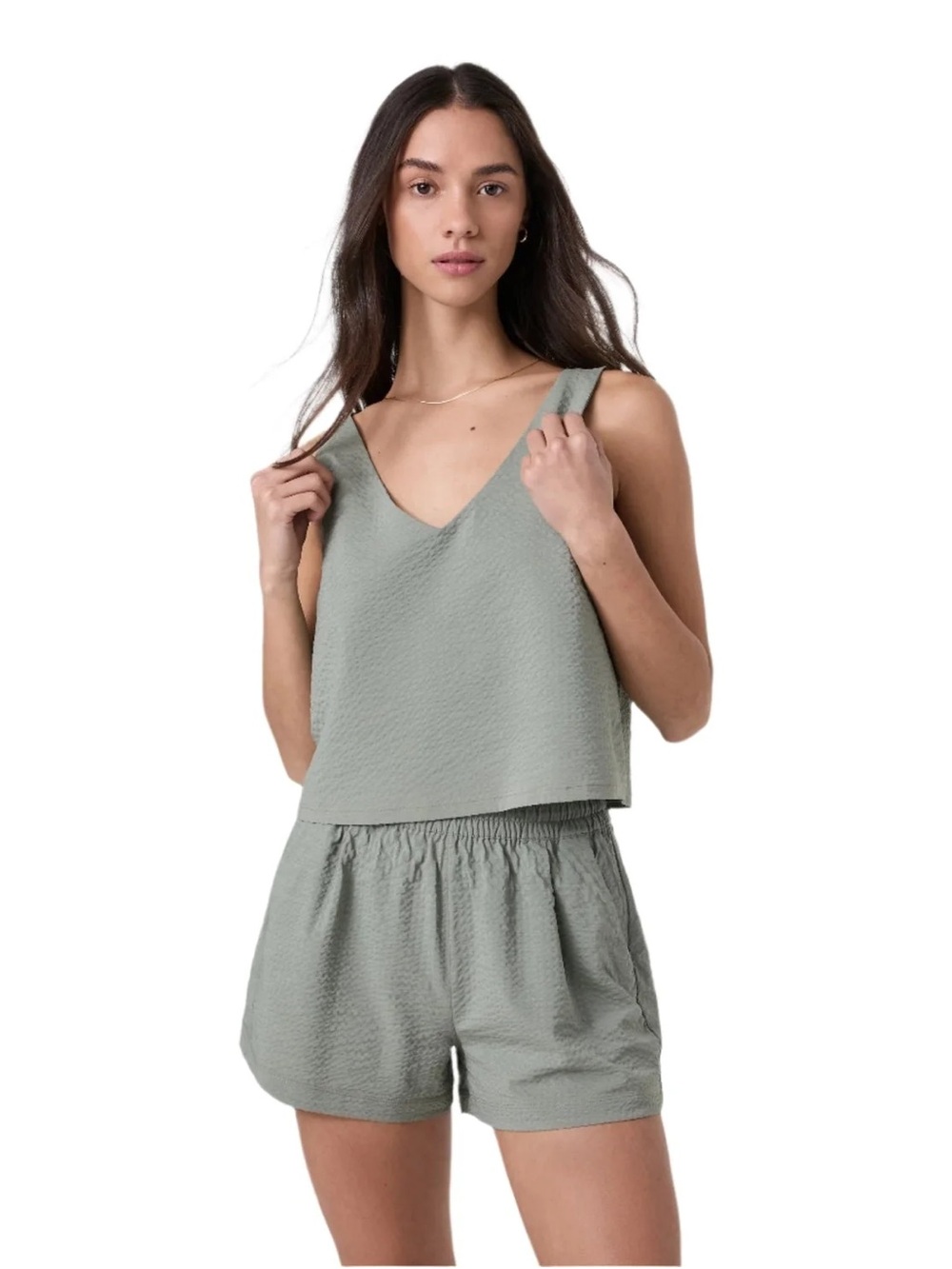 Vuori Villa Textured Crop Tank